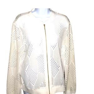 N Touch Jacket Mesh Front Zipper Off White S